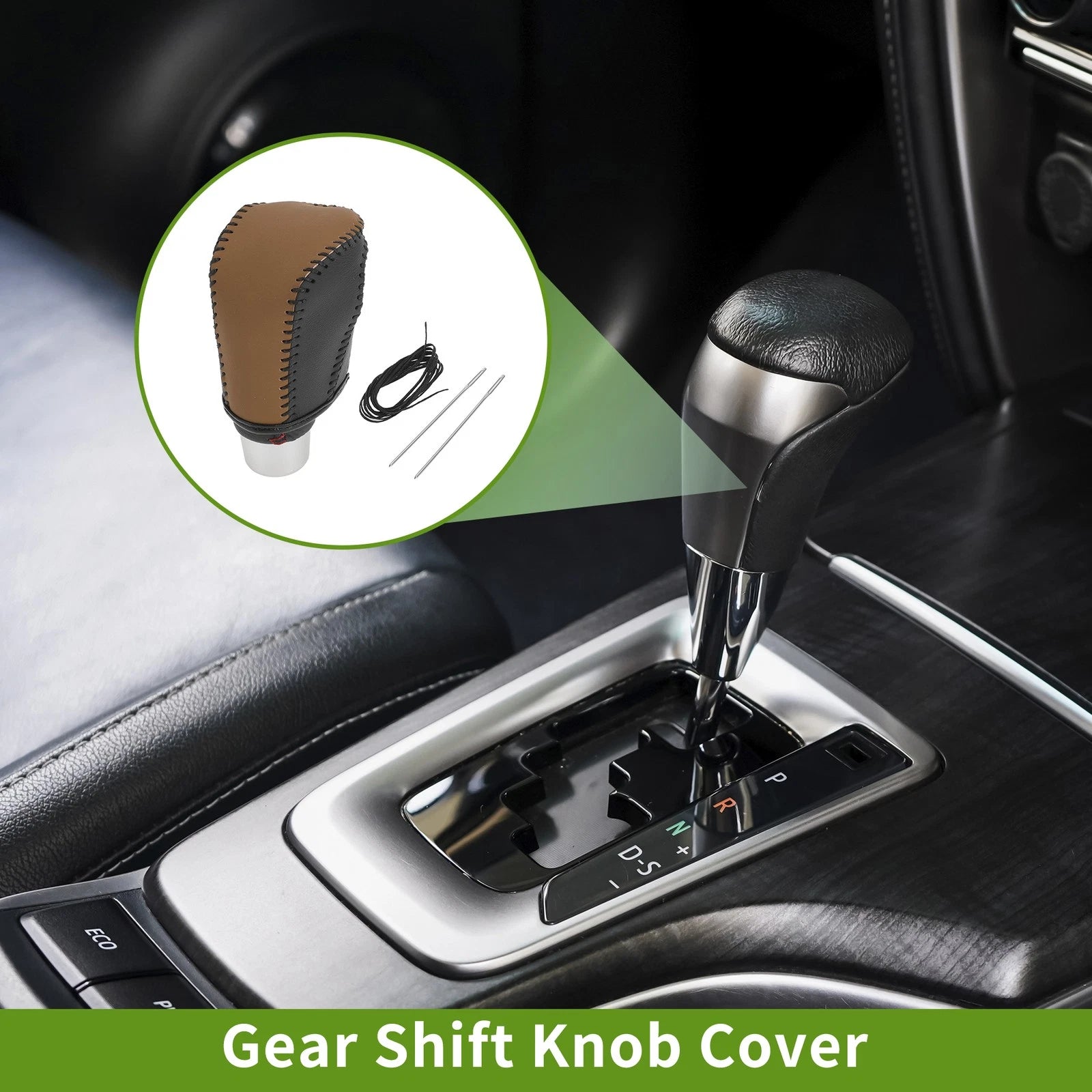Gear Shift Knob Cover Replacement for Honda Civic (2016–2021) Brown Black