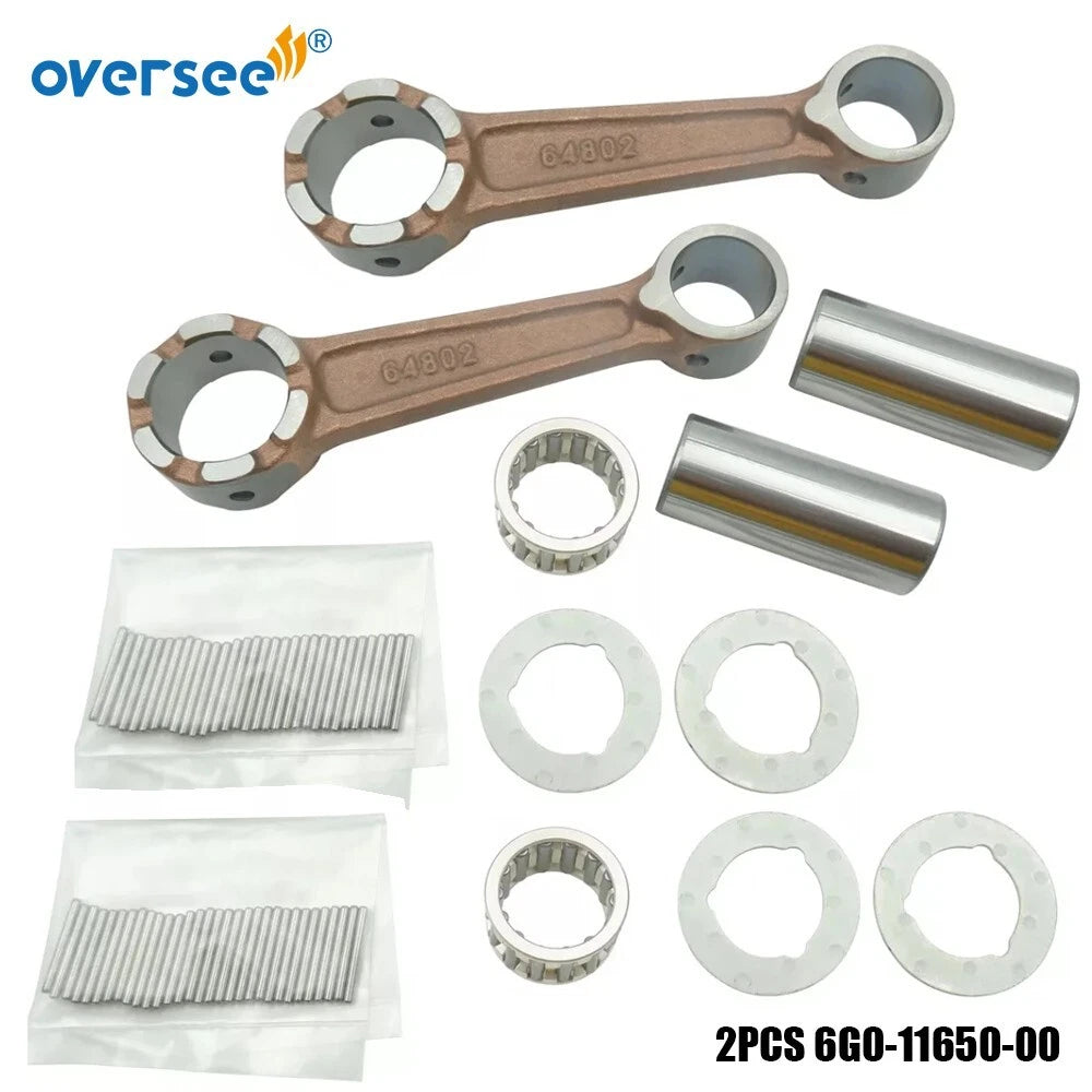 2X Connecting Rod Kit for Yamaha 2T 20HP Outboard Motor (6G0-11650, 6G0-11650-00)