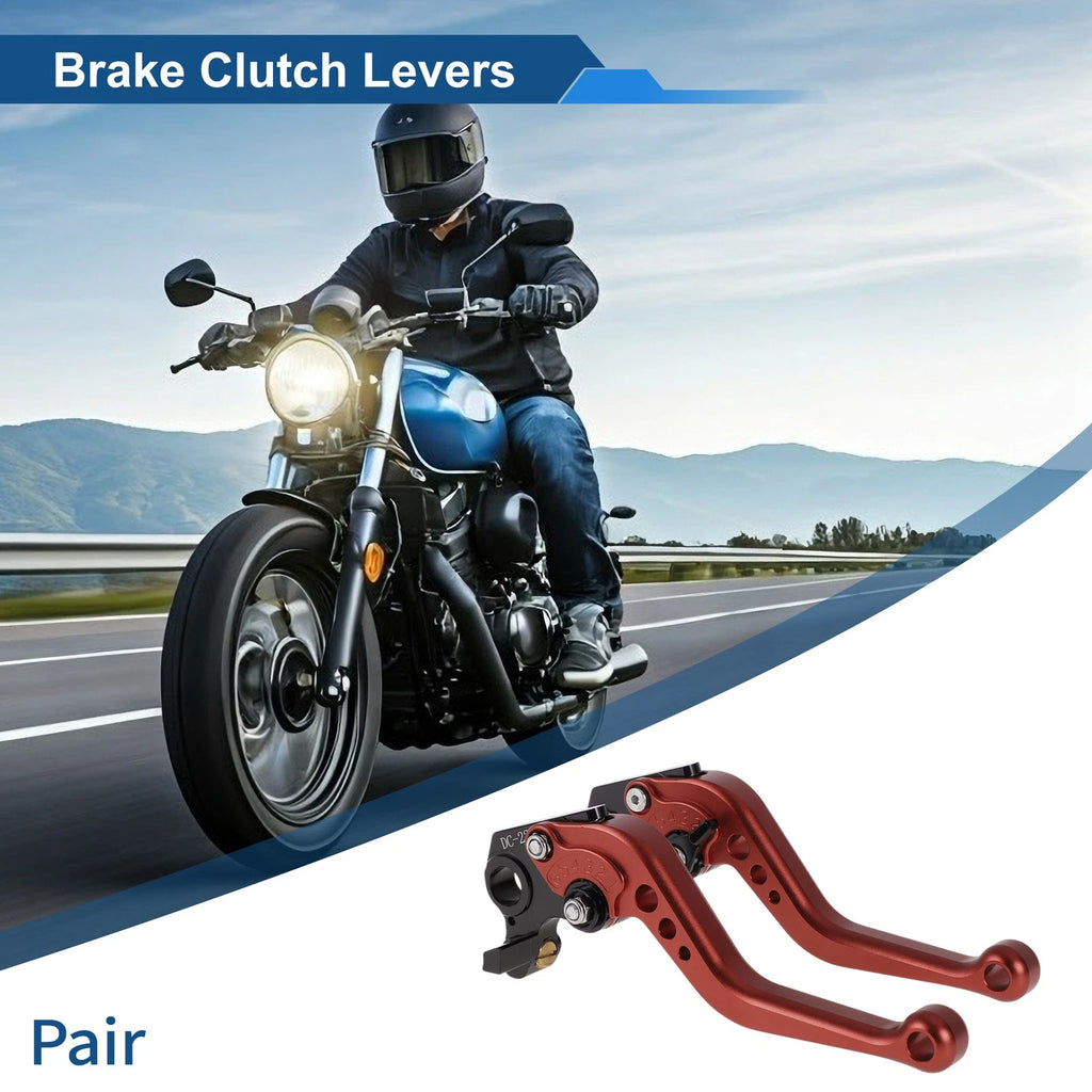 Adjustable Short Brake Clutch Levers for Ducati Hypermotard 796 (2010–2012) - Solid Red