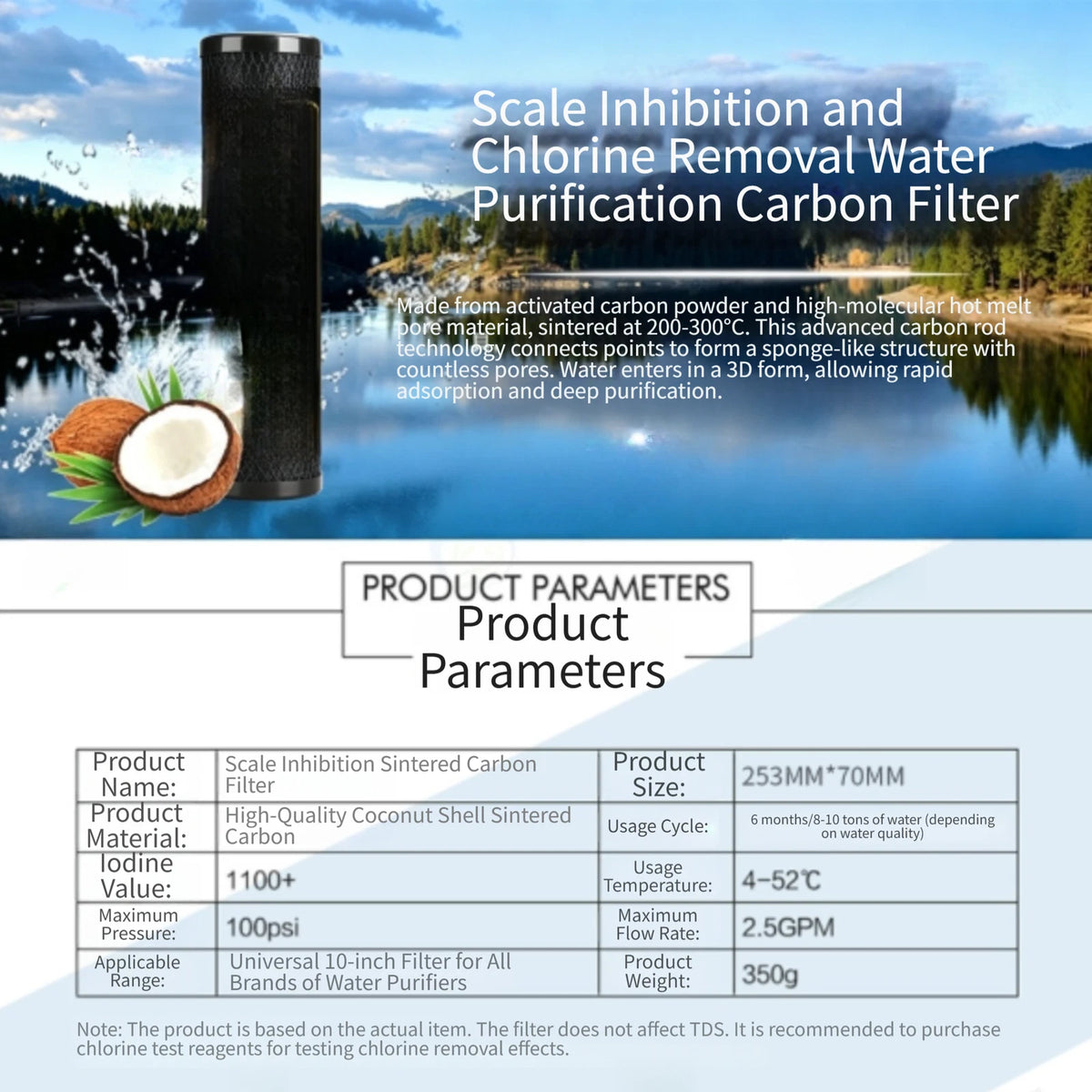 Coconut Carbon Filter for Daily Household Use