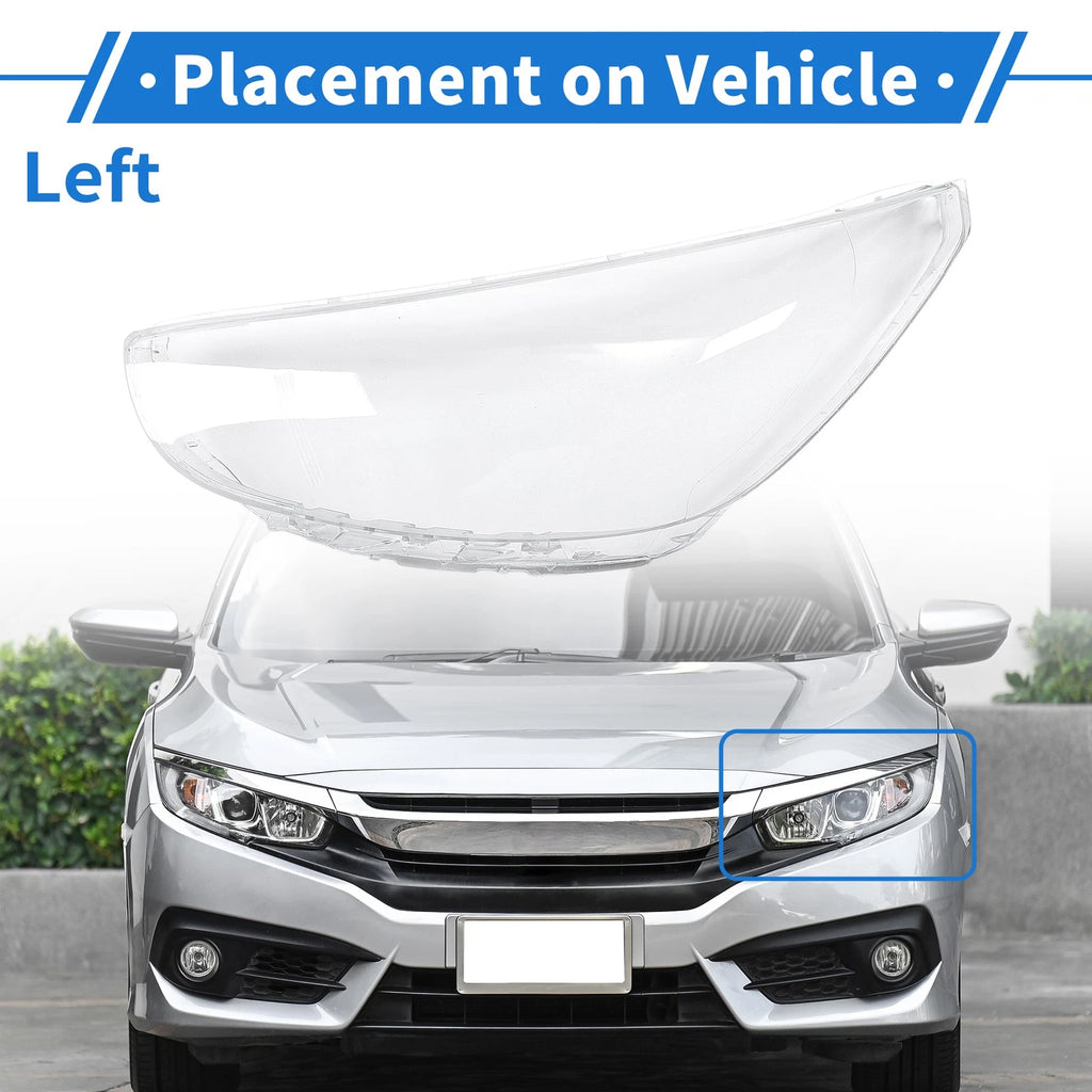Front Left Headlight Lens Cover Replacement for Hyundai Accent (2012–2017)