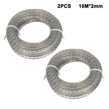 2 Sets Nylon Core Reinforced Grass Trimmer Line 10m Each 2.0mm to 4.0mm