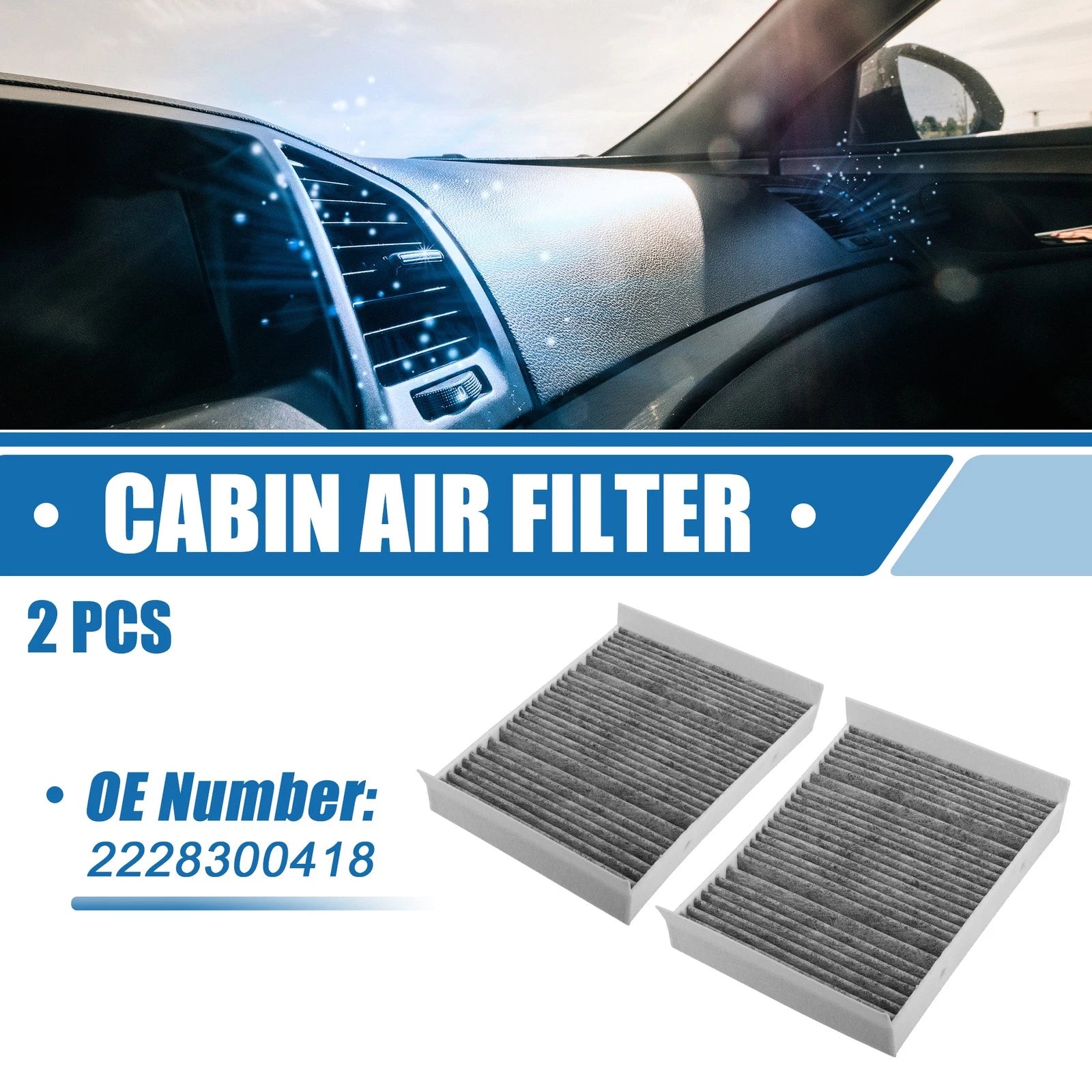 Cabin Air Filter 2 Pack Replacement for Mercedes-Benz S450 (2020–2023)