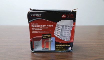 Louvered Dryer Vent Hood for Universal Use (4") - White, Bird Guard