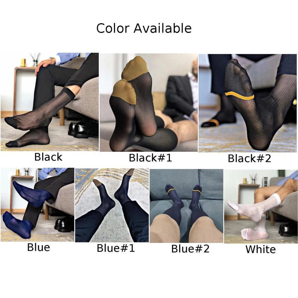 2X Sheer Stripe Socks for Business Office (Men's)