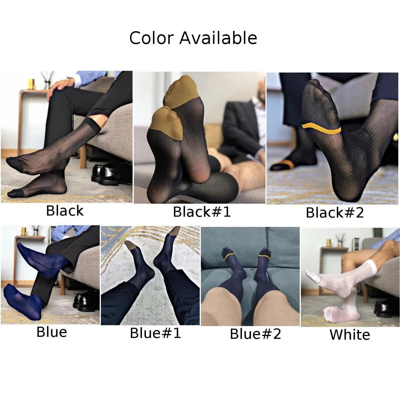 2X Sheer Stripe Socks for Business Office (Men's)
