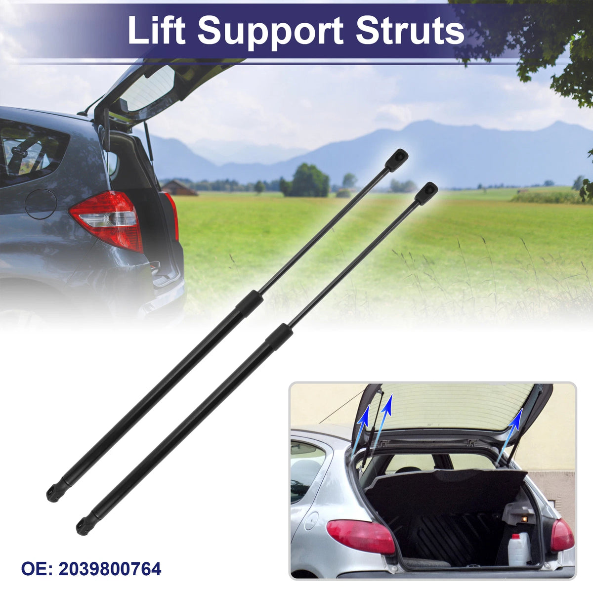 2 Pcs Rear Hatch Lift Support Struts No. 2039800764 for Mercedes-Benz C-Class
