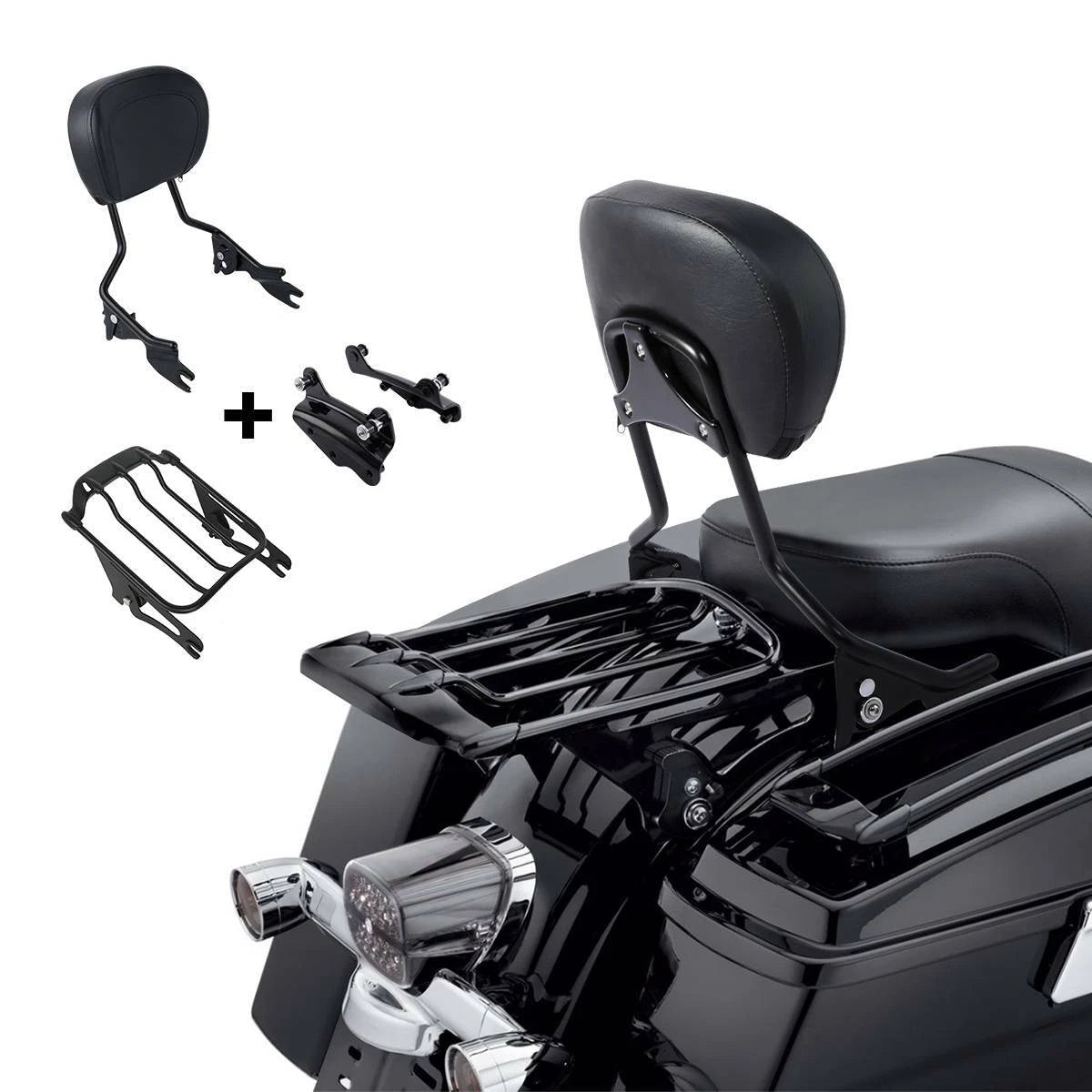 Sissy Bar Backrest Rack Docking Kit for Harley Street Glide (2009–2013)