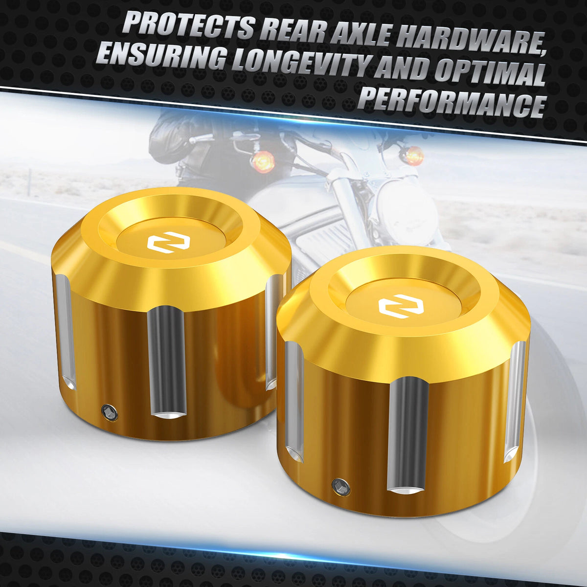 Gold Rear Axle Cap Nut Cover for Harley Street Glide FLHX (2017–2024)