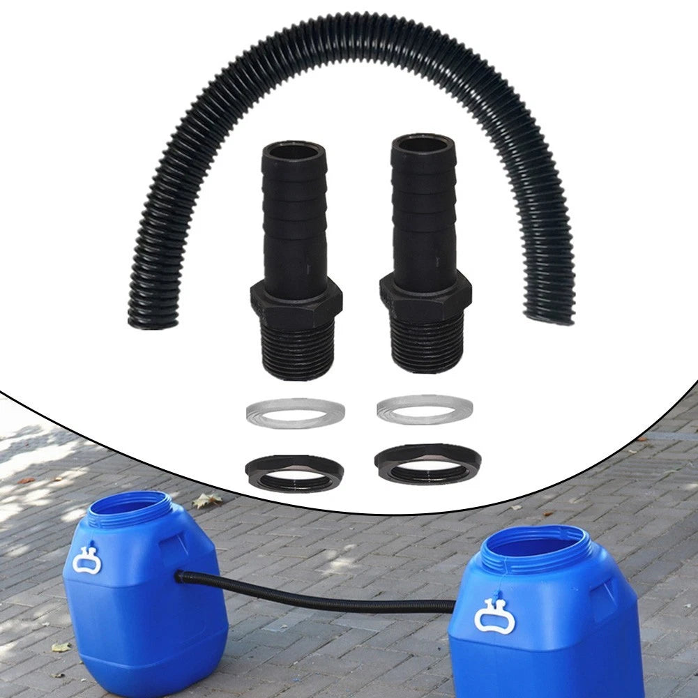 Water Butt Connector Kit for Rain Tanks (38mm Flexible Hose Pipe)