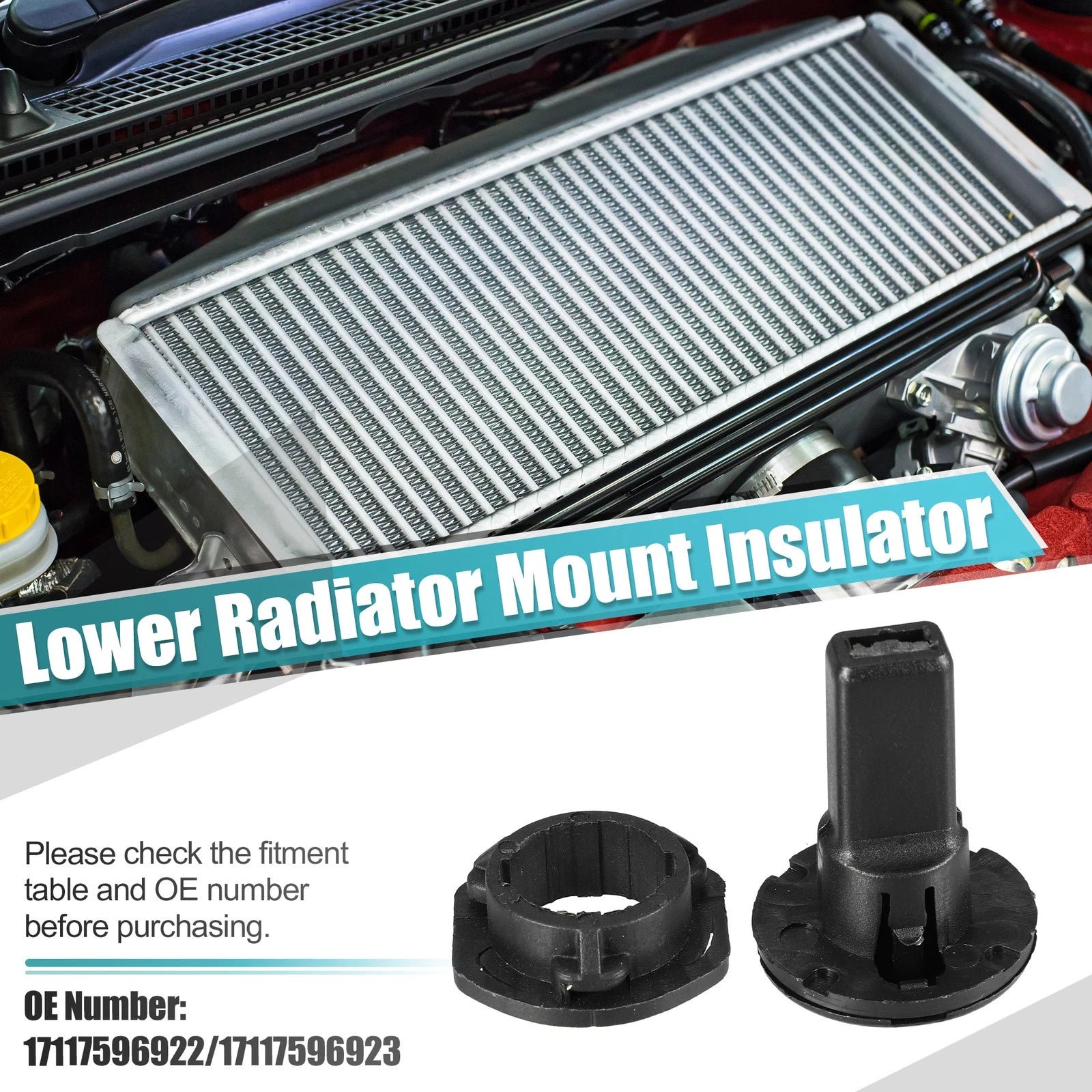 Upper Radiator Mount Bushing Bracket Set with Sleeve for BMW 228i (2014–2021)