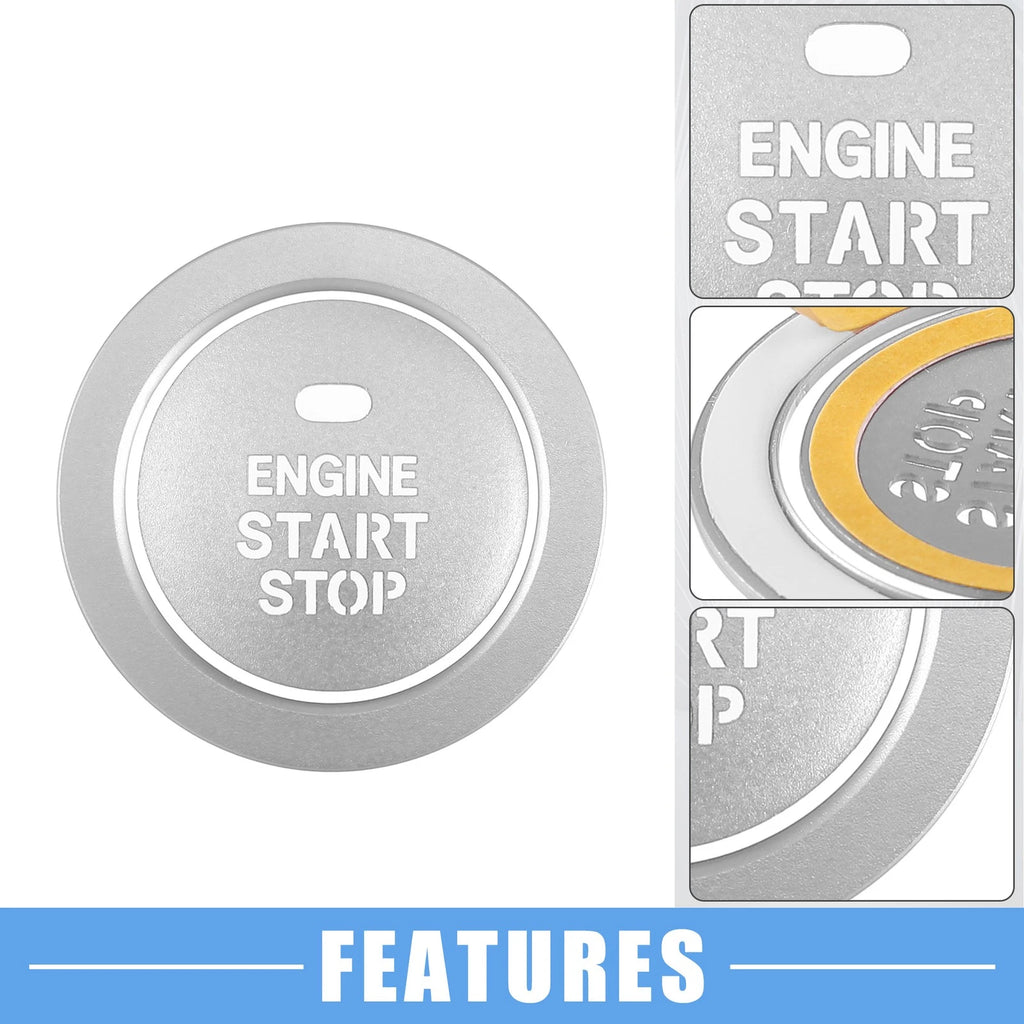 Engine Ignition Button Decal for Hyundai Sonata (2011–2014) Aluminum Silver