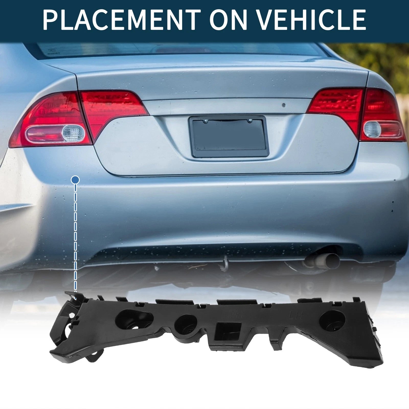 Left Side Rear Bumper Retainer Bracket Replacement for Mazda 3 (2014–2021)