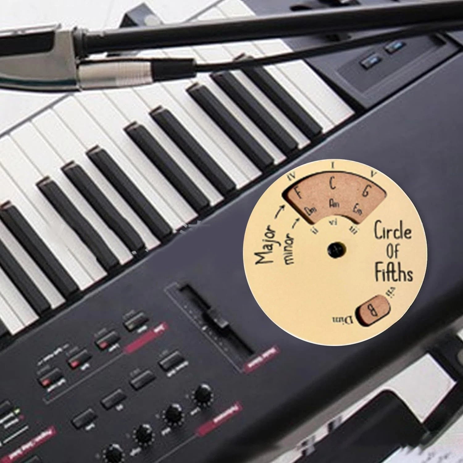 Melody Circle Wooden Tool for Transposing and Harmonizing (64 Characters)