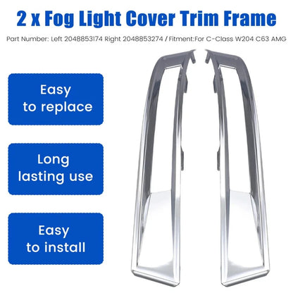 Fog Light Trim Frame Cover Set for Mercedes-Benz W204 C63 AMG (2012–2014)