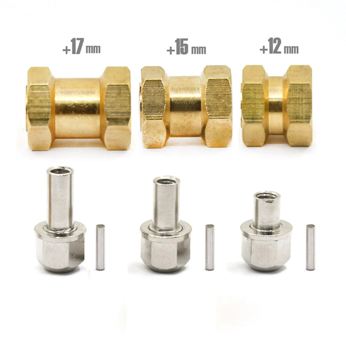 1/10 Heavier Brass Wheel Hex Extended Adapter for Axial SCX10 (2010–2023)