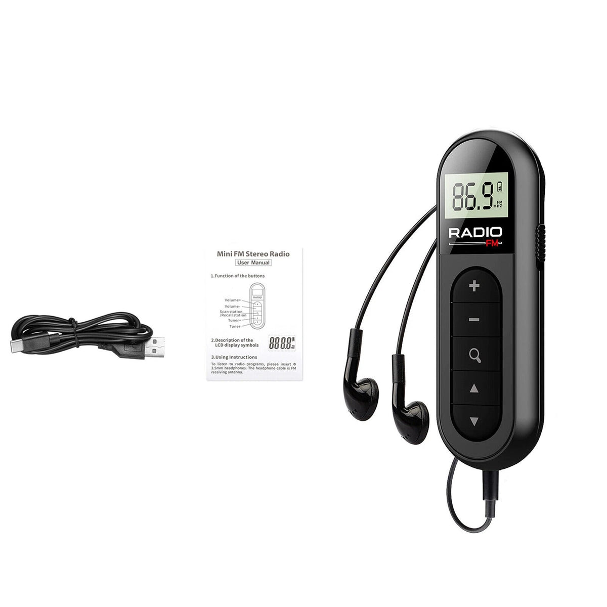 Portable LCD Digital Screen FM Radio with Earphone