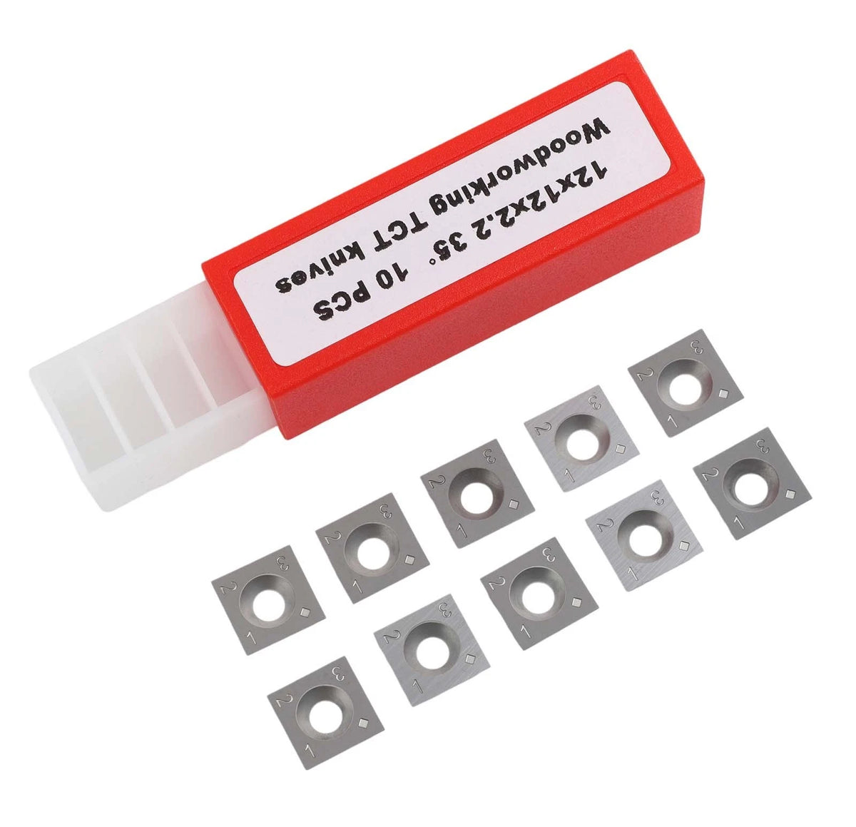 10-Pack Square Carbide Blades for Hardwood Cutting