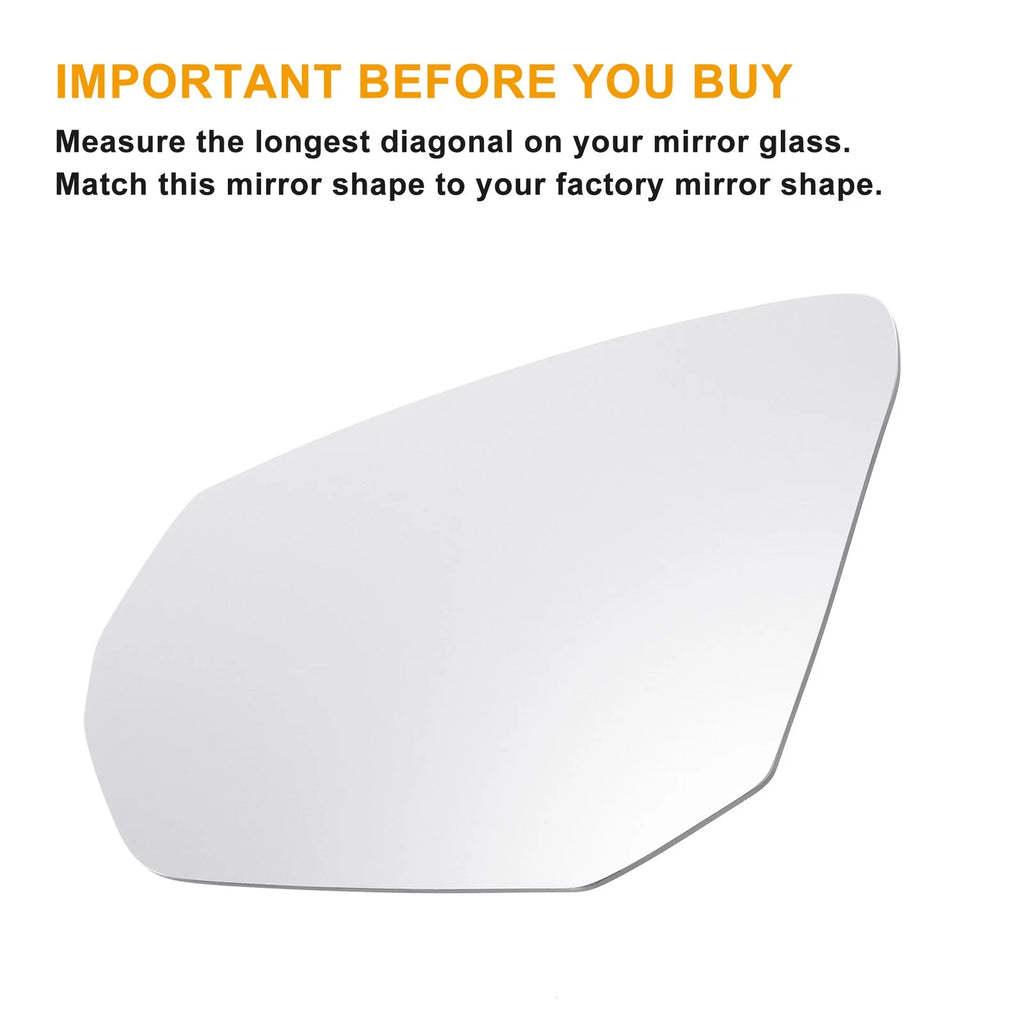 Left Side Heated White Mirror Glass for Audi Q2 (2016–2023)