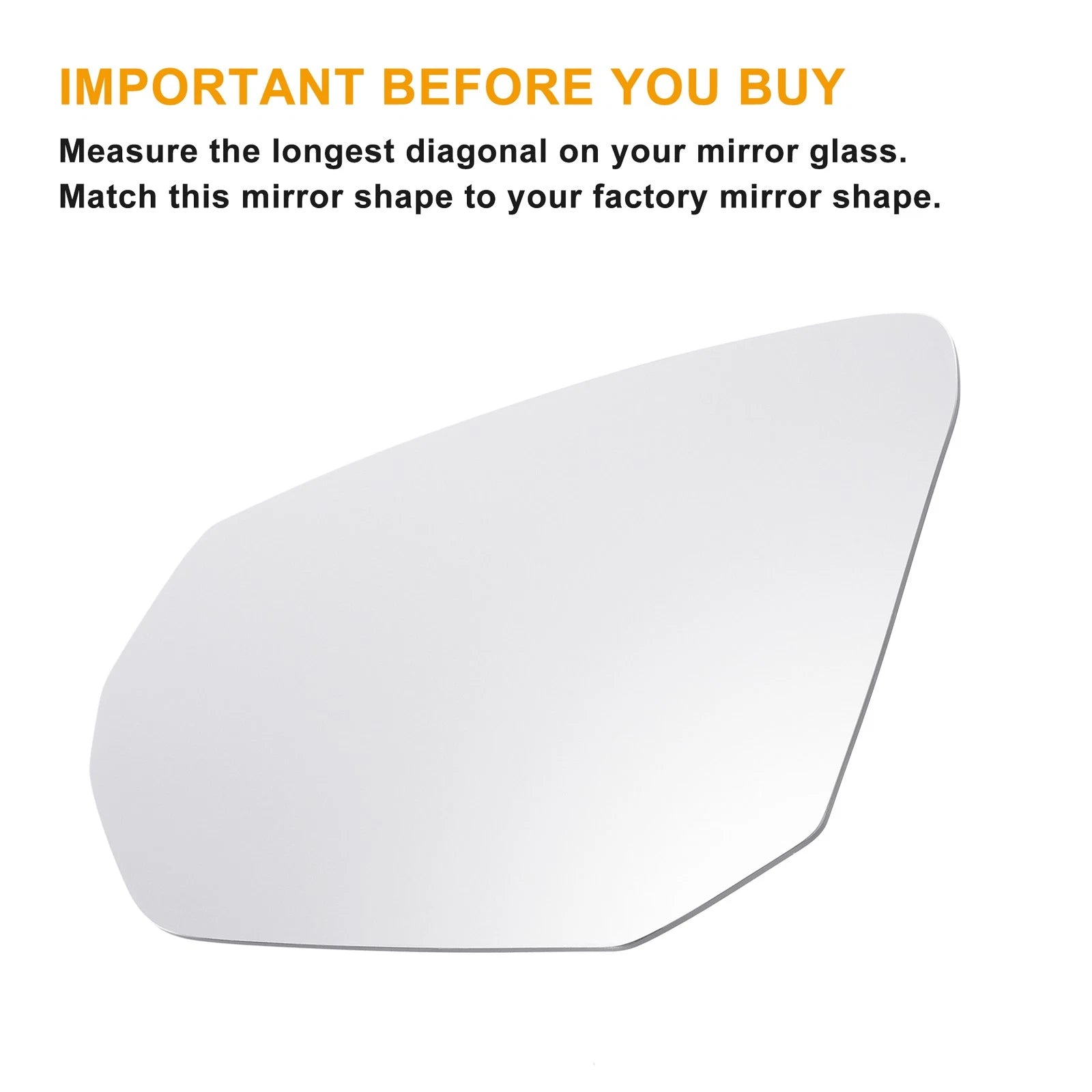 Left Side Heated White Mirror Glass for Audi Q2 (2016–2023)