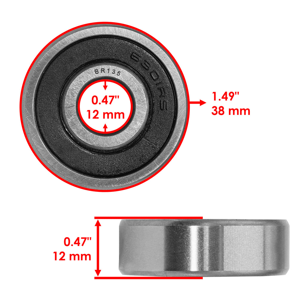 Ball Bearing 2RS Rubber Seal Replacement for Two Side Use (12x37x12) (1960–1960)