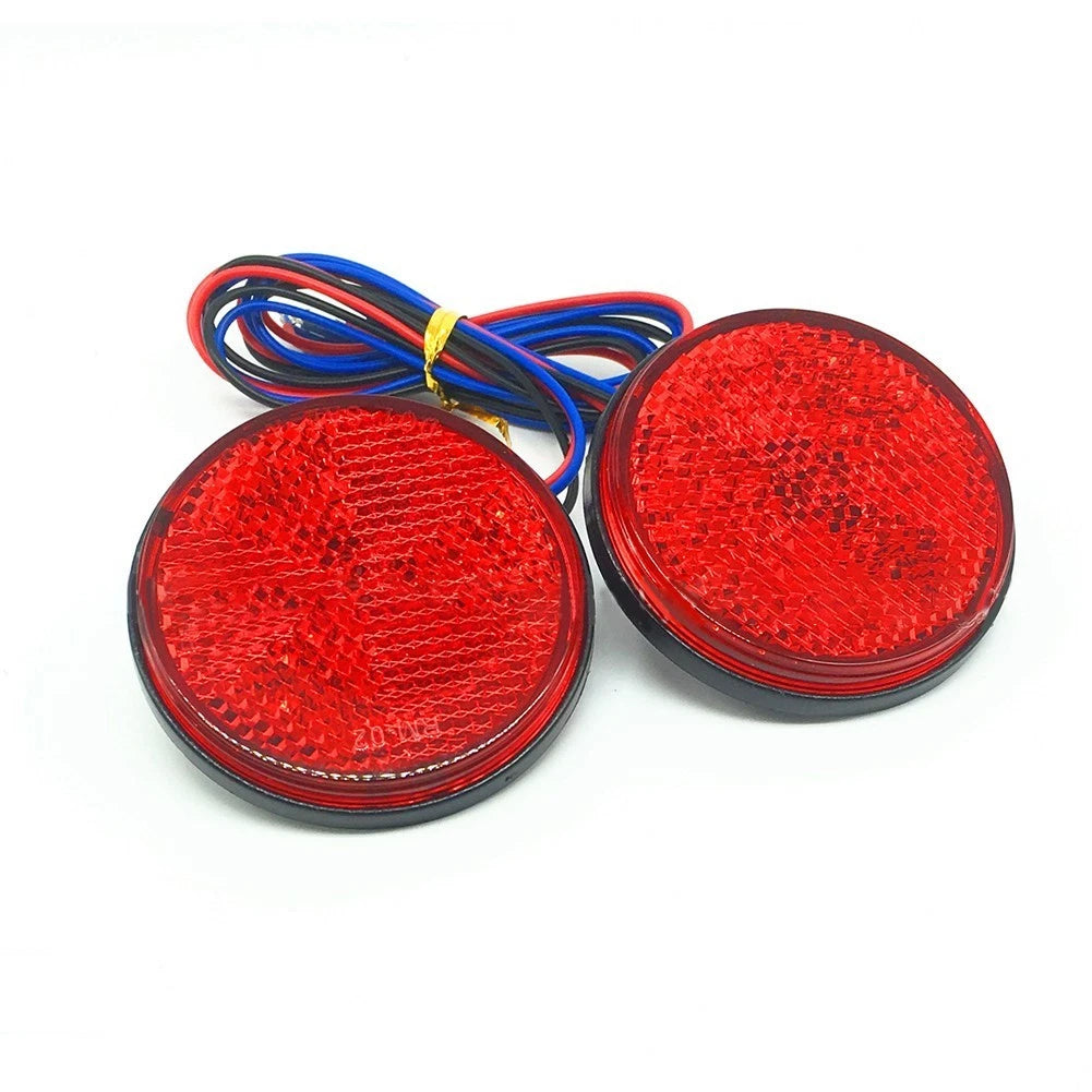 2X LED Round Reflectors for Motorcycle (300LM)