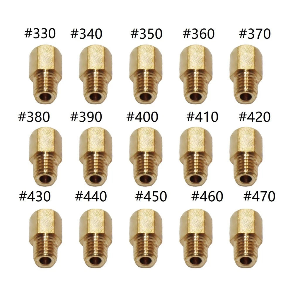 15Pcs Carburetor Main Jets for Mikuni VM TM TMX (#330-#470)