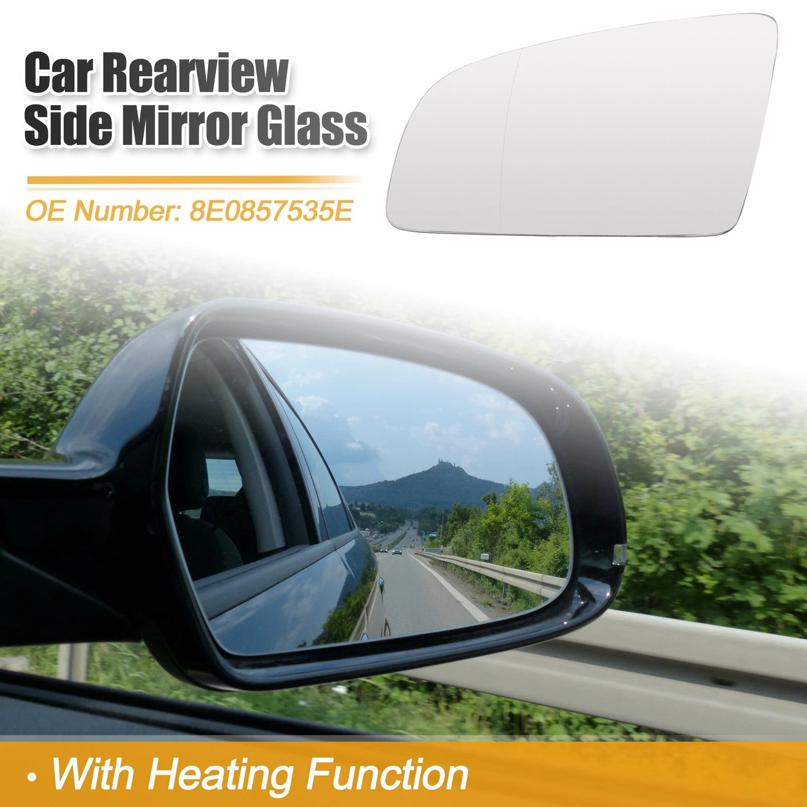 Rearview Mirror Glass Heated Left Side for Audi A3 8P1 (2005–2013)