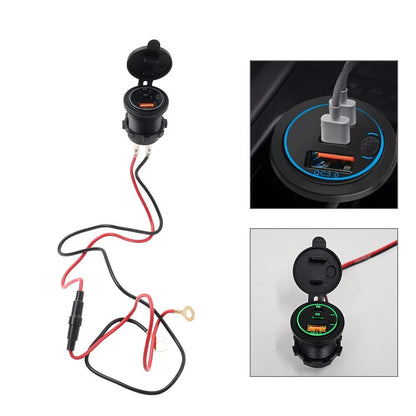 12V 24V Fast Power Charger Socket for Car Boat RV Marine (USB Type C)