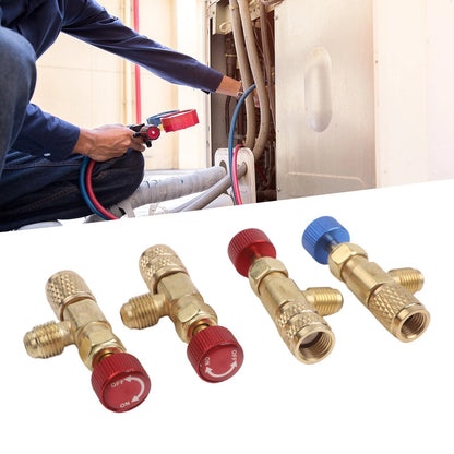 4PCS Quick Connect Safety Valves for Air Conditioning Systems (R22, R32, R410)