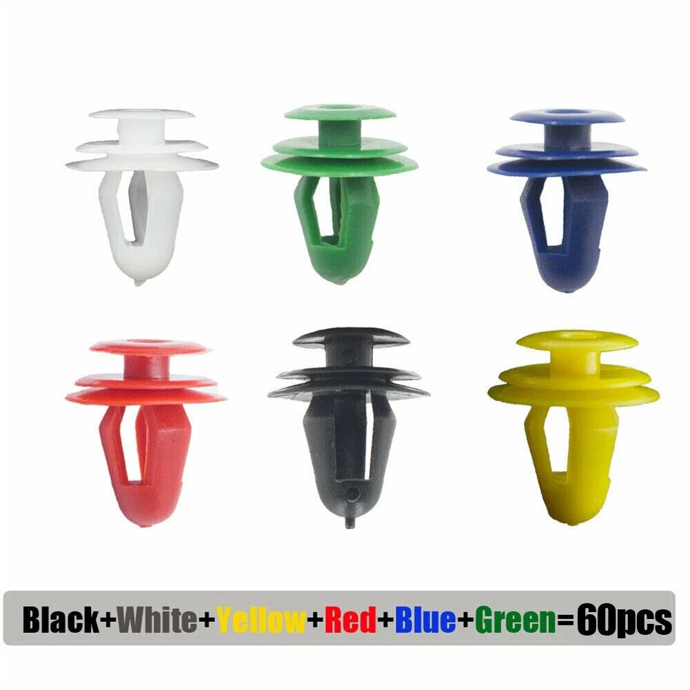 60PCS Door Panel Clips for Universal Vehicles (V9mm Hole)