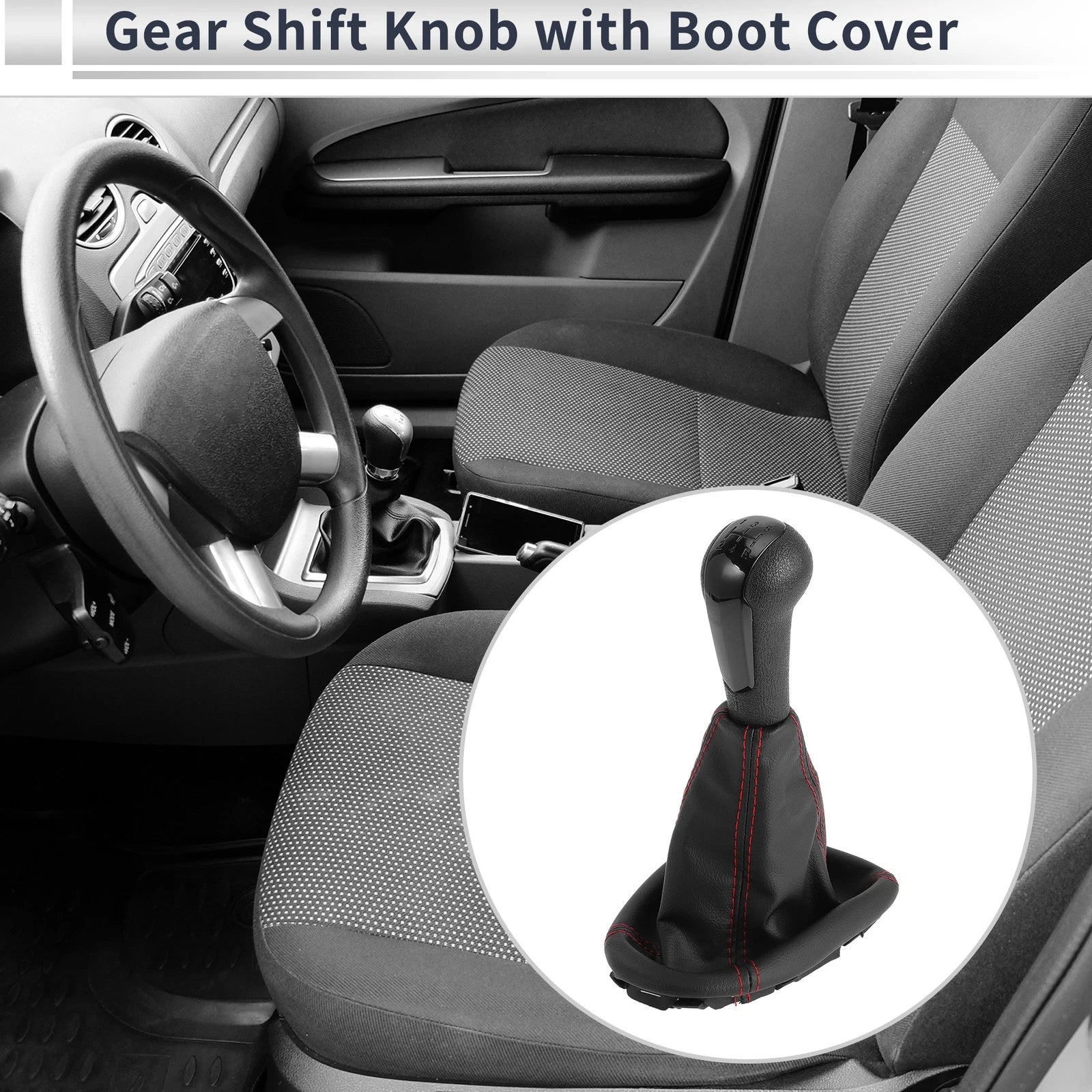5 Speed Gear Shift Knob With Cover Replacement for Chevrolet Spark (2011–2015)