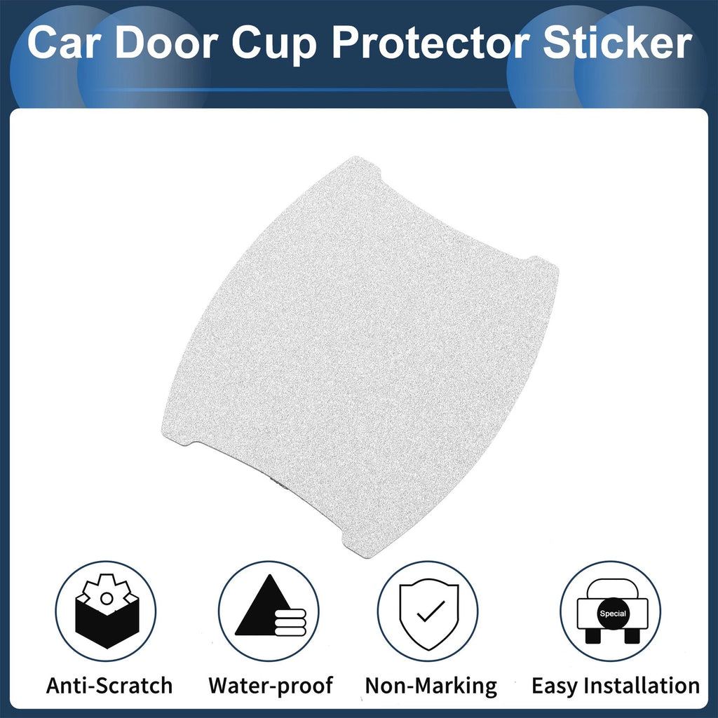 Car Door Handle Scratch Protector for Universal Fit (90x100mm) Matte Silver Tone