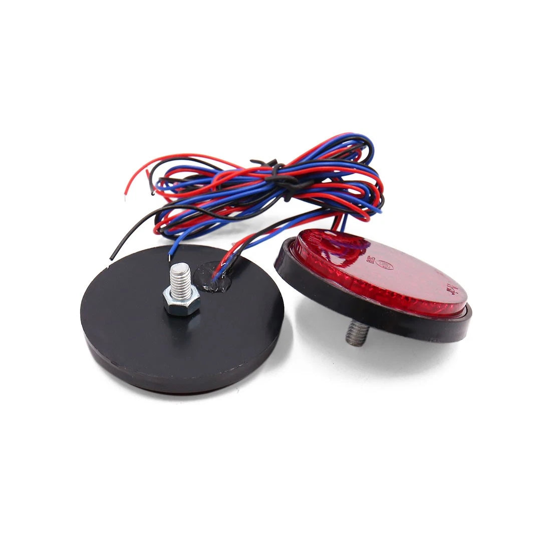 2X Round Red LED Motorcycle Reflector Tail Brake Light Lamp