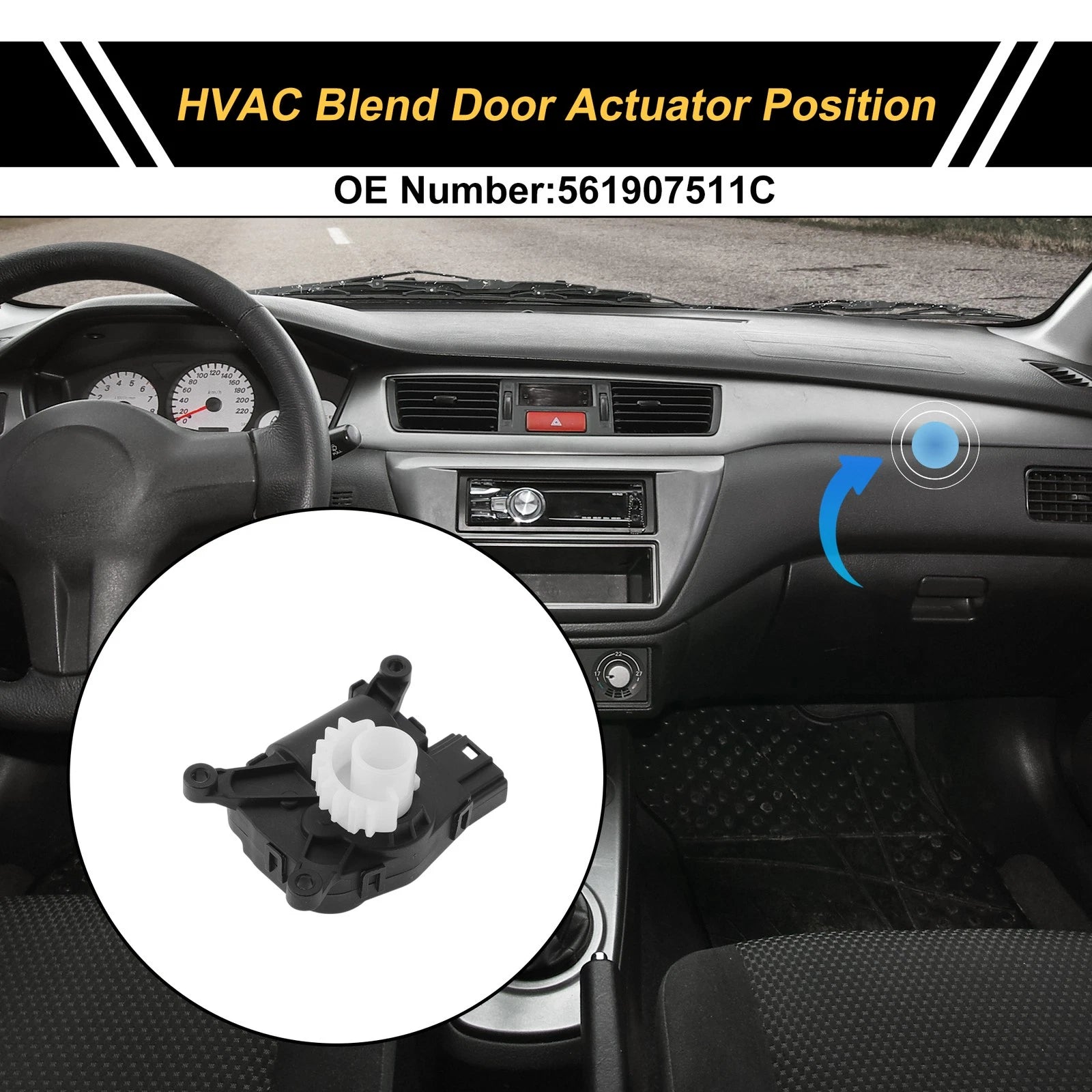HVAC Heater Blend Door Actuator for Volkswagen Passat 2012–2018