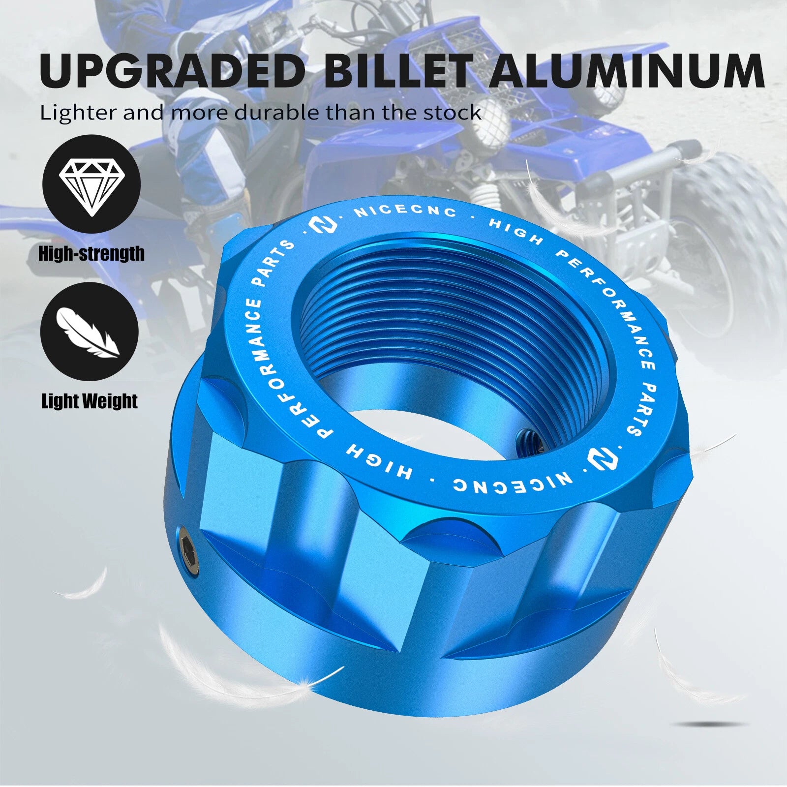 NICECNC Anodized Billet Locking Rear Axle Nut for Yamaha Banshee 350 (1987–2006)