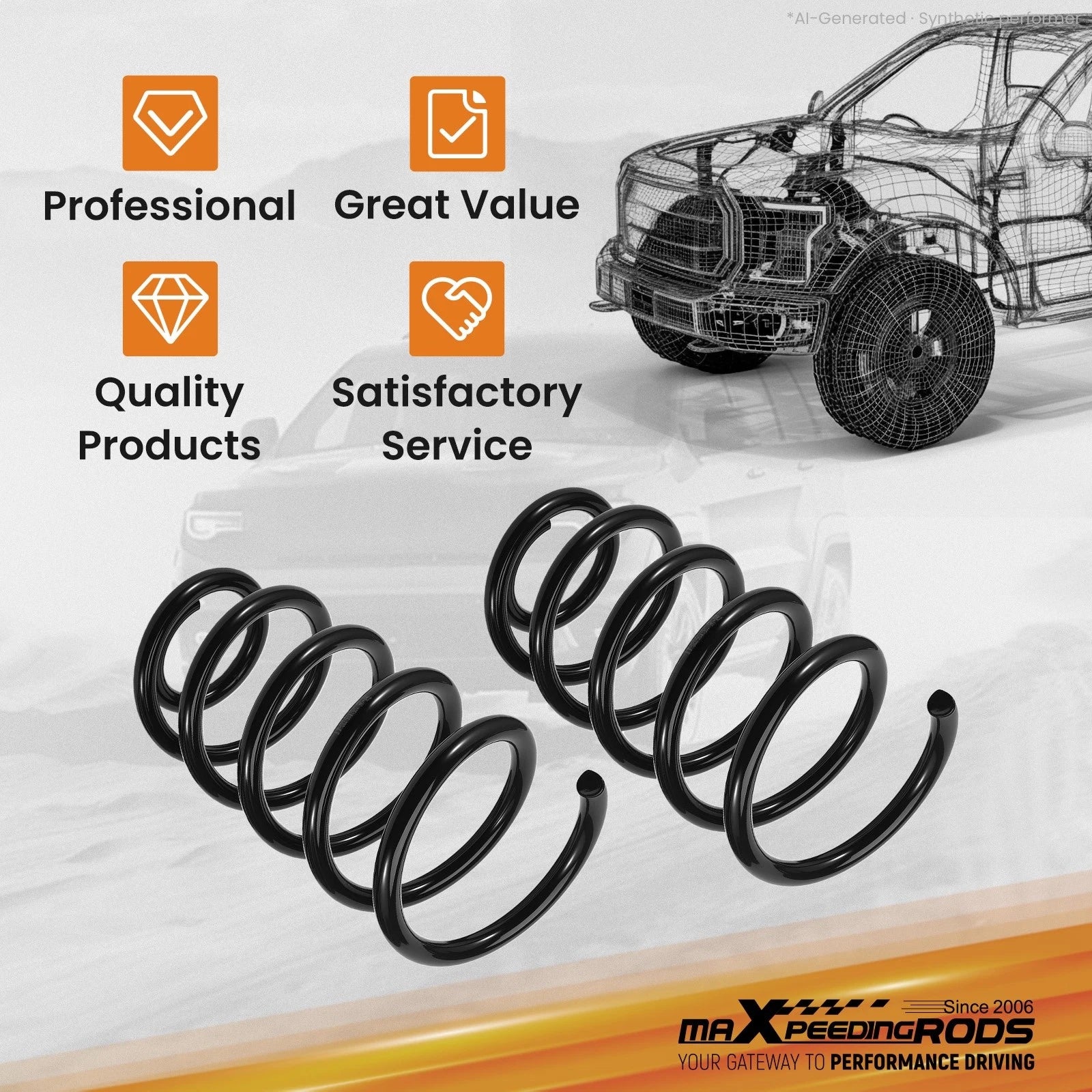 2" Front Lowering Kit for Dodge Ram 1500 (2002–2008) 2WD Performance Springs