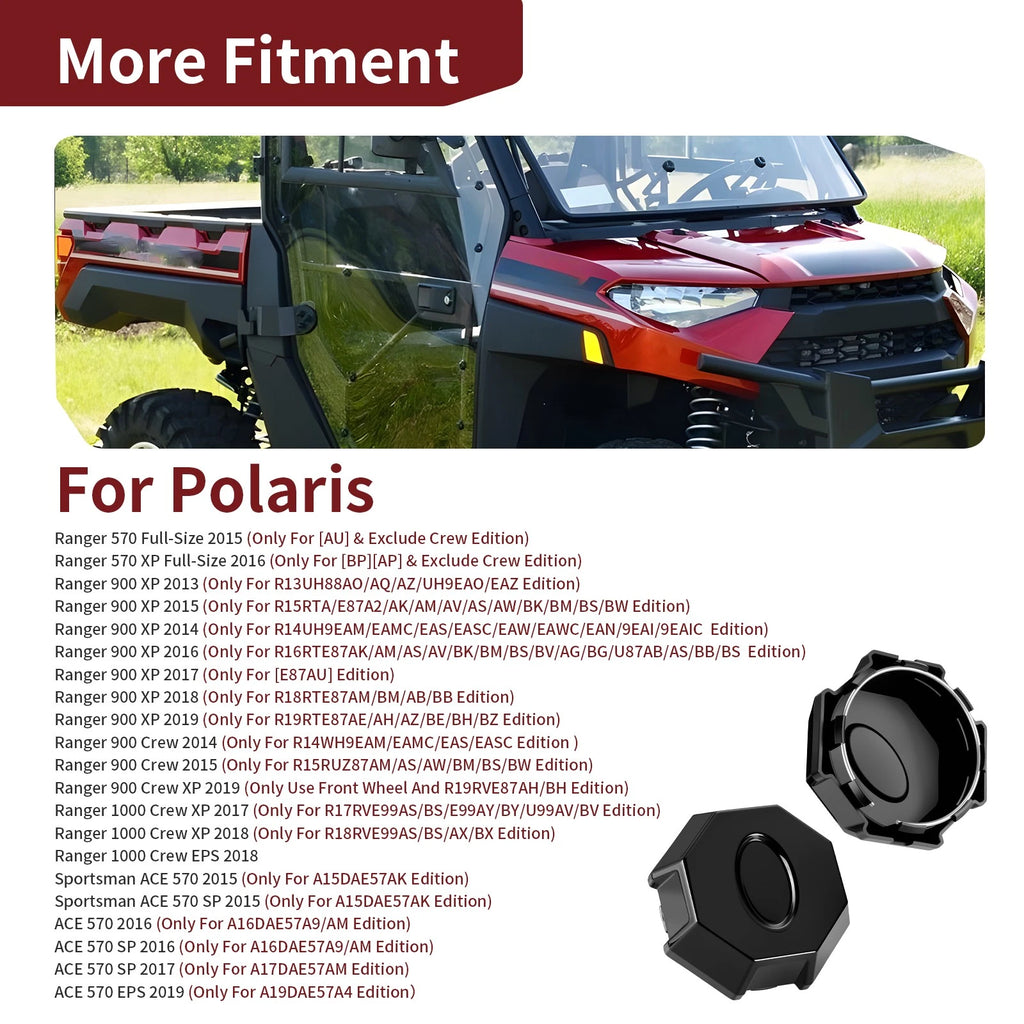 2X Wheel Caps for Polaris Ranger 570 900 1000 Crew XP (2013–2019)
