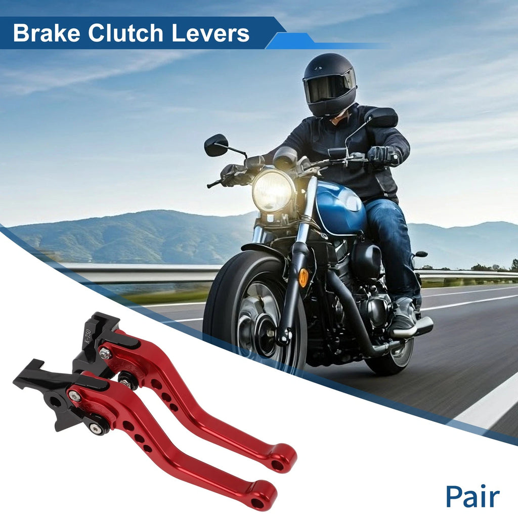 Adjustable Short Brake Clutch Levers 1 Pair for Kawasaki Z650 (2017–2023) Solid Red