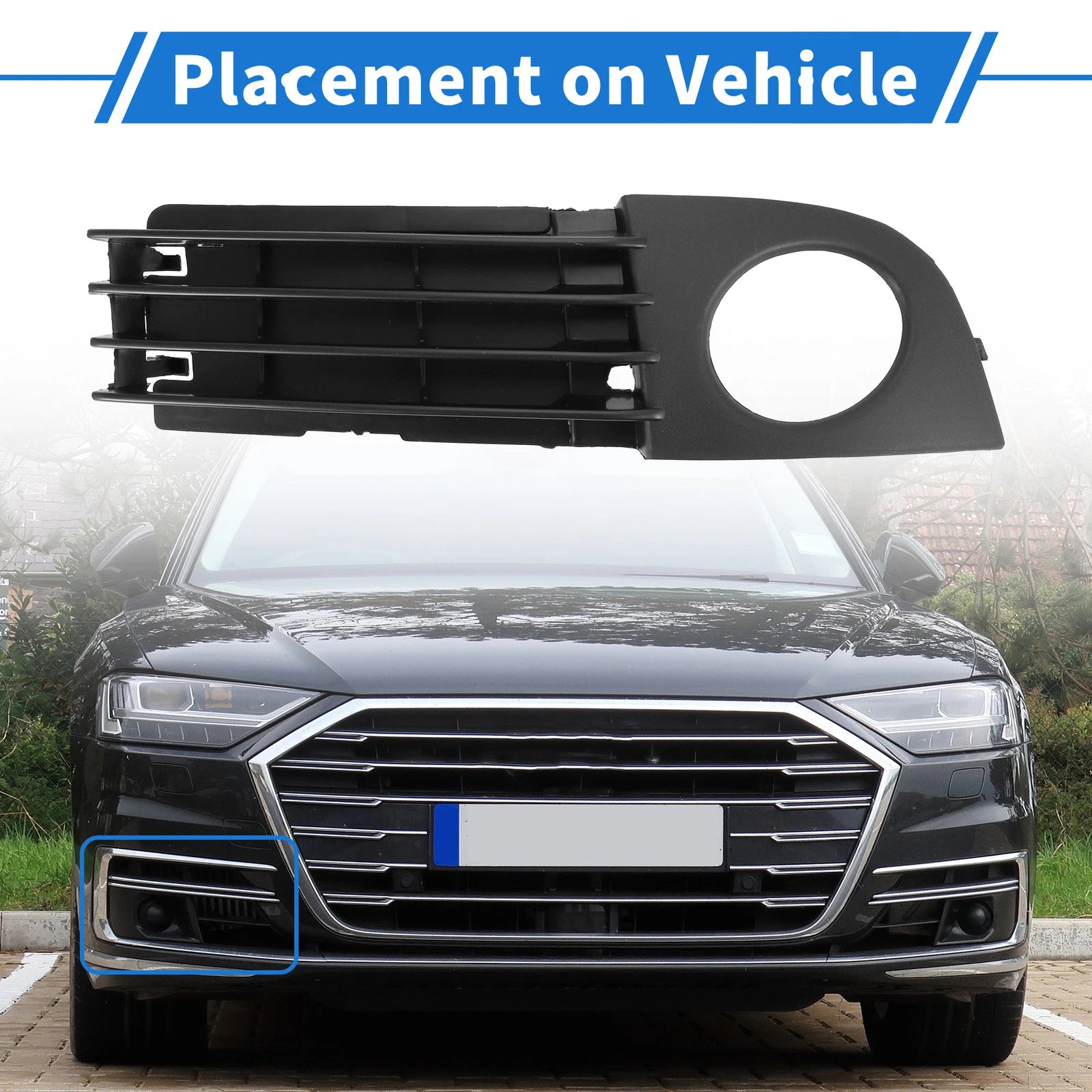 Fog Light Grill for Audi A6 C5 (2002–2005) No. 4B0807682AA ABS