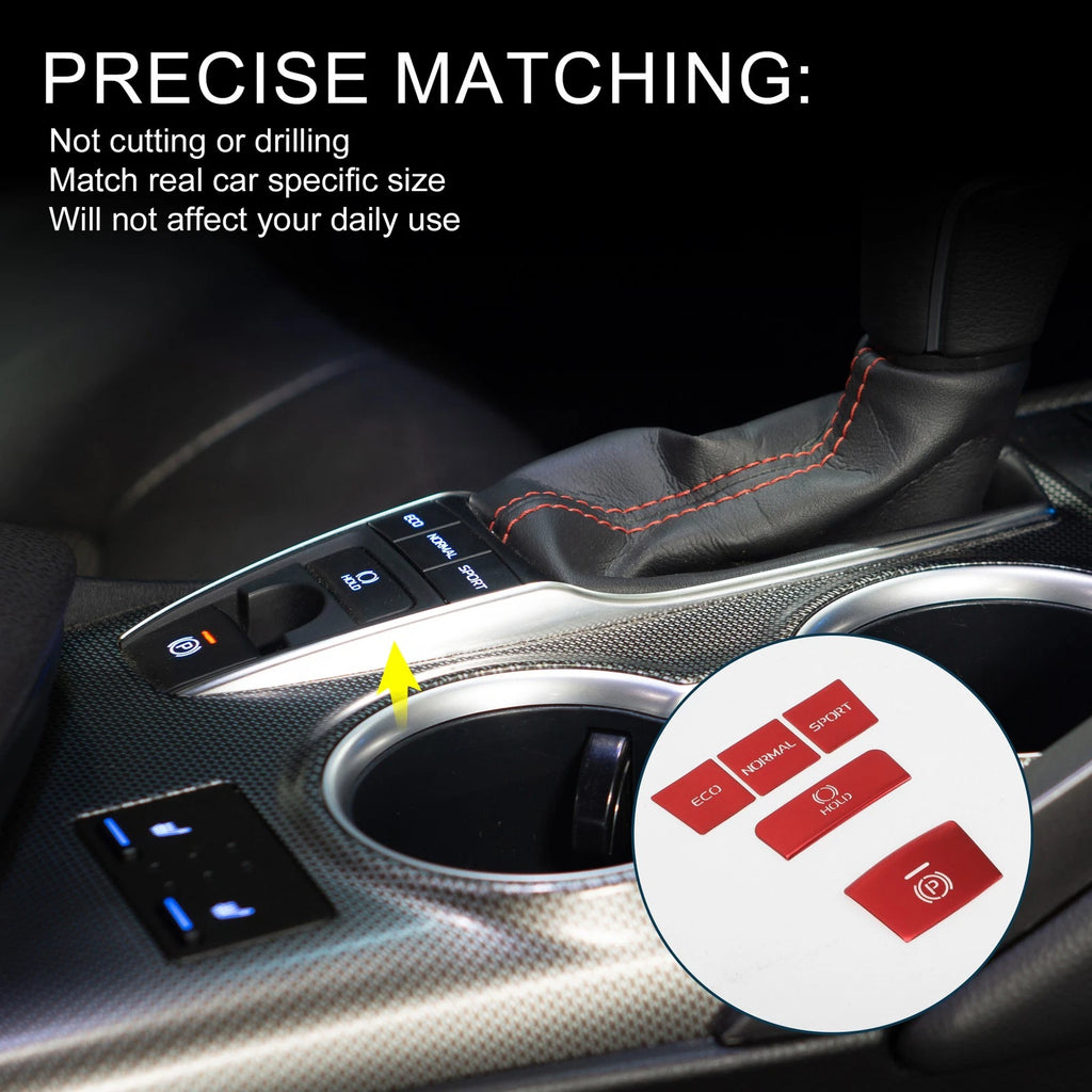 Gear Shift Handbrake Button Switch Cover for Toyota Camry (2018–2022) Red 1 Set