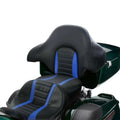 Driver Passenger Seat Backrest for Harley Road Glide (2014–2023) Black Blue