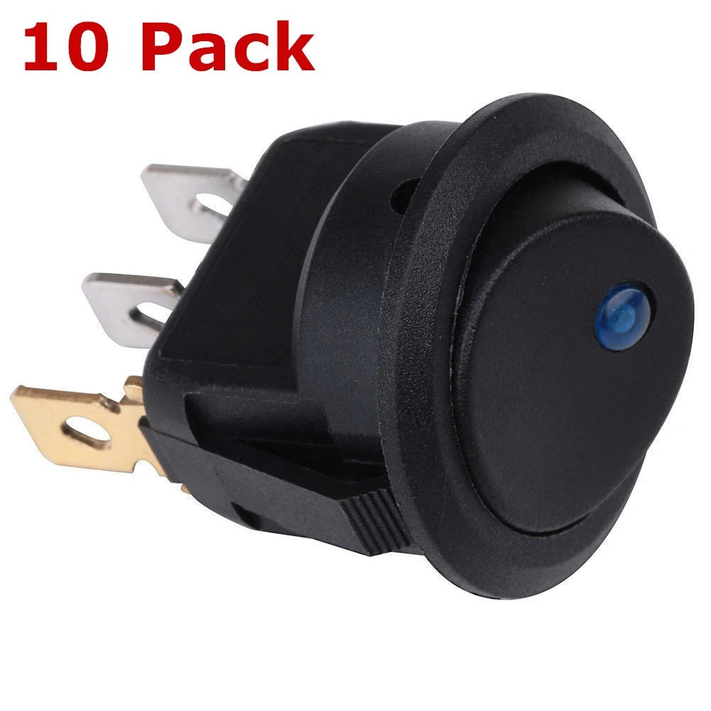 10 Pack LED Rocker Switch for Car Boat (12V)