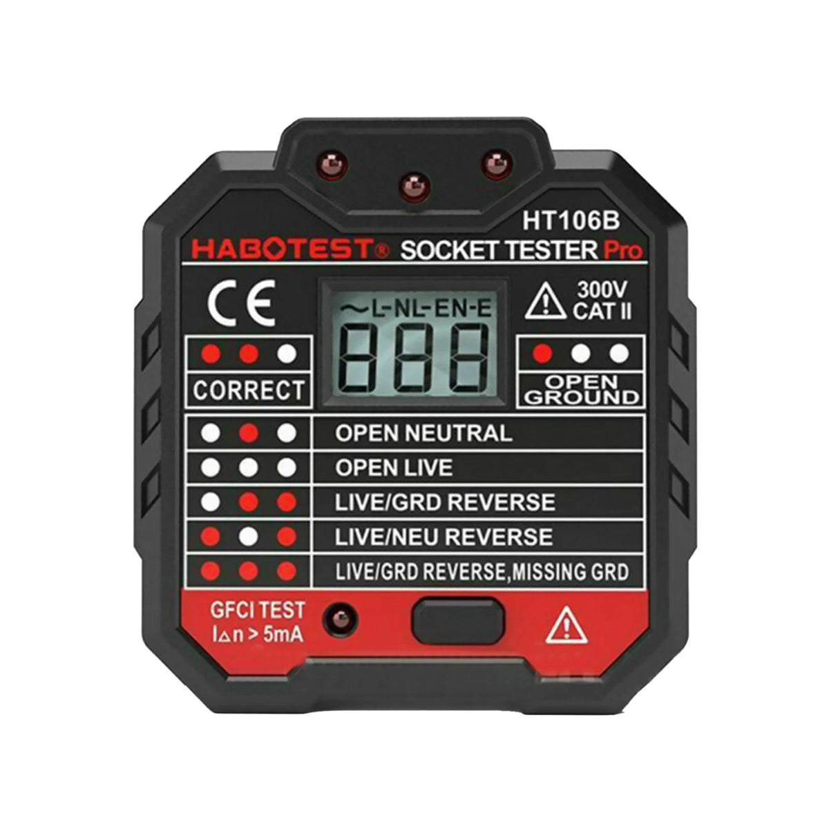 Electric Socket Tester HT106B for US UK EU (GFCI Test)