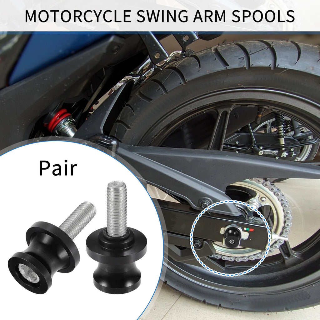 Swingarm Spools 10mm CNC Pair Replacement for Motorbike (Universal)