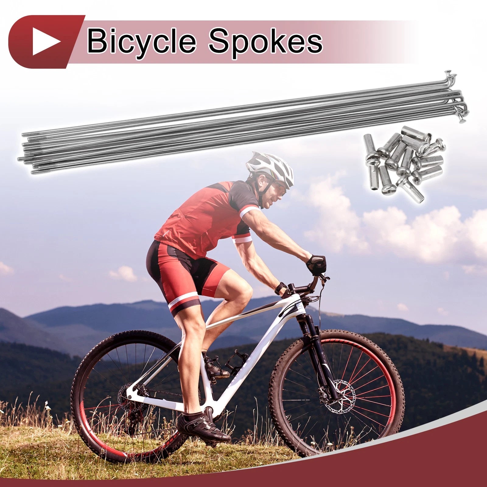 Bicycle Spokes Set 229mm 304 Stainless Steel for 14G Wheel (—)