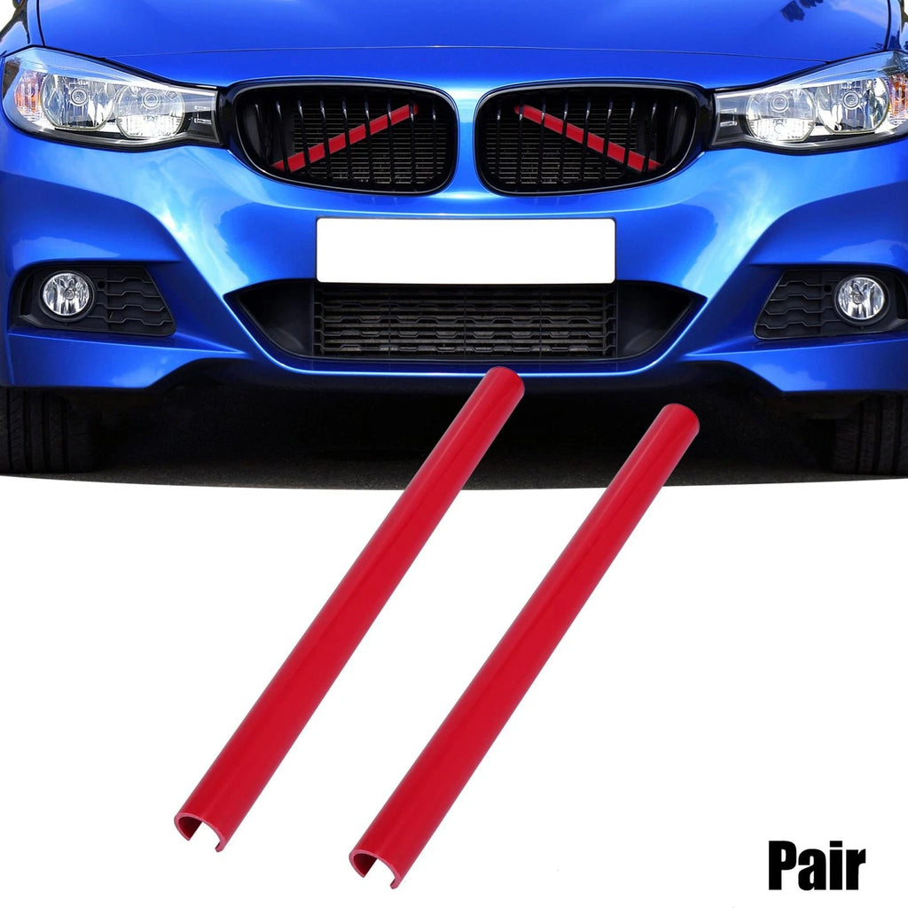 ABS Front Grille Trim Strips Cover Red for BMW 1 2 3 4 Series (2012–2021)