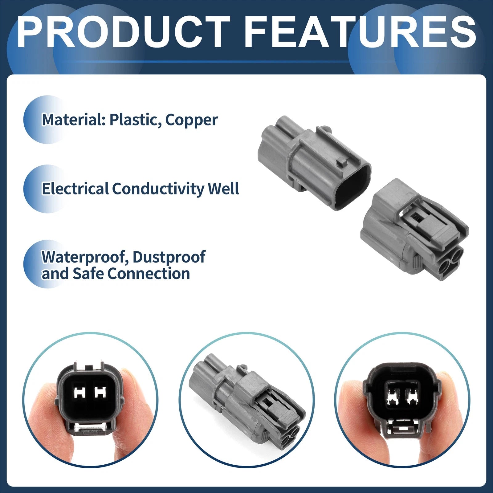 2 Pin Waterproof Horn Connector Plug for Honda (1 Set)