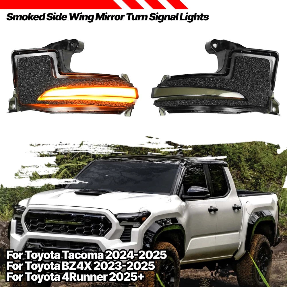 1 Pair Amber Dynamic Side Turn Signal Light for Toyota Tacoma 2022–2025, 4Runner 2022–2025, BZ4X 2022–2025