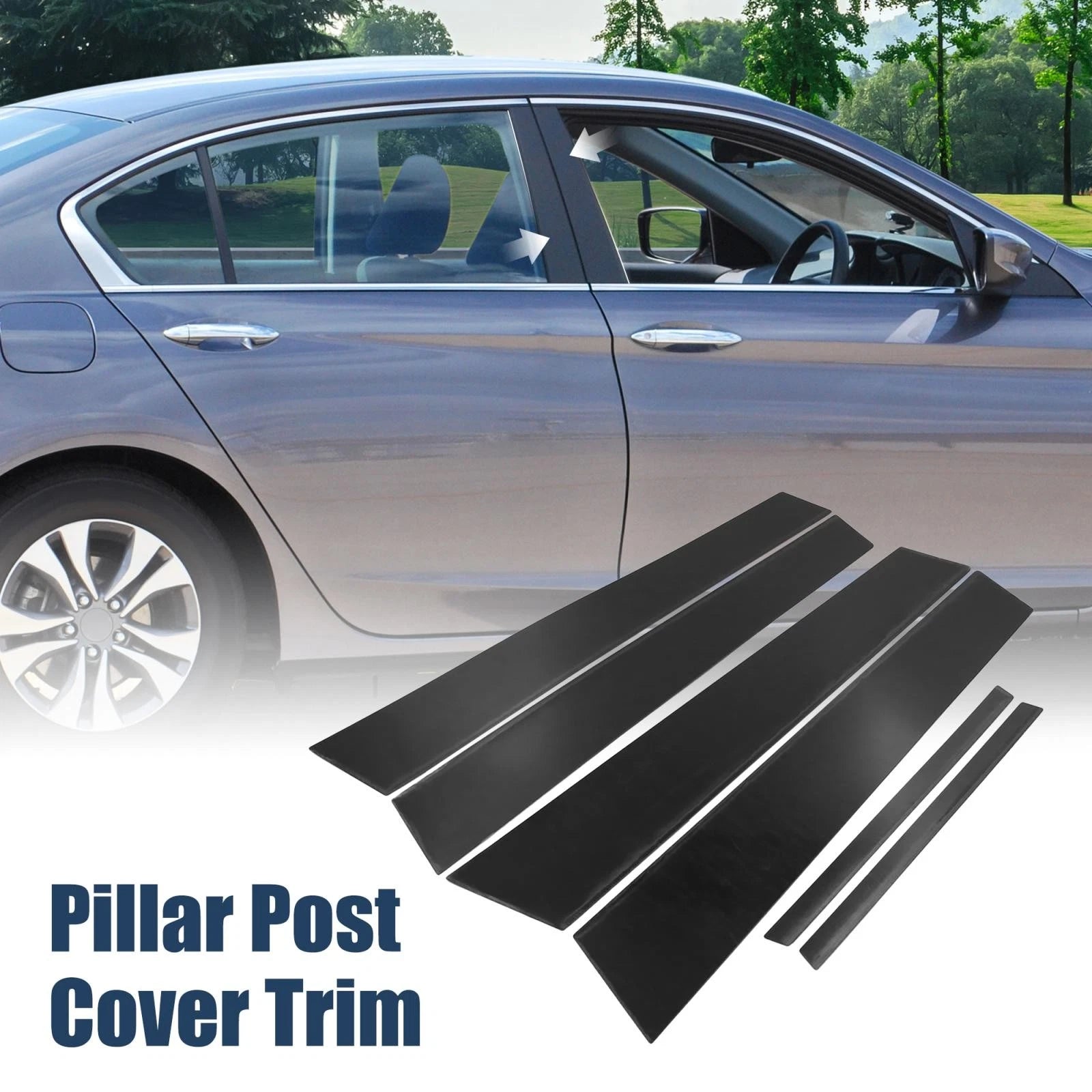 6Pc Door Window Pillar Trim Protector Covers for Honda Civic 8 (2006–2011)